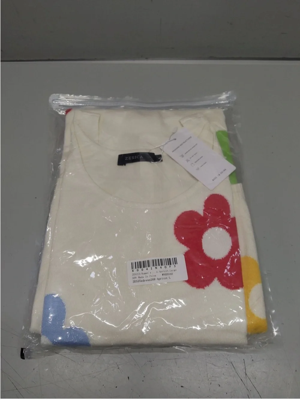 Summer Floral Knit Bodycon Midi Dress Sleeveless Colorblock XL NEW - Picture 2 of 2